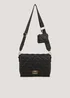 Black Quilted Crossbody Bag - One Size Image 4