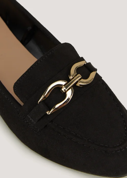 Black Metal Bar Ballet Loafers - 3 Image 2
