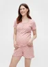 Mamalicious Maternity Pink Floral Short Pyjama Set - S - UK 8 Image 3