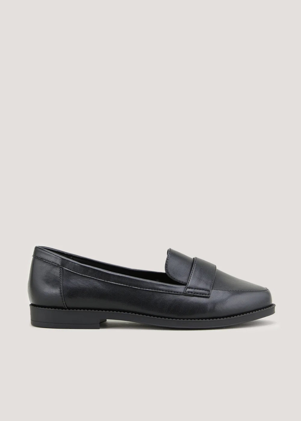 Black Wide Fit Loafers - Size 3 Image 1
