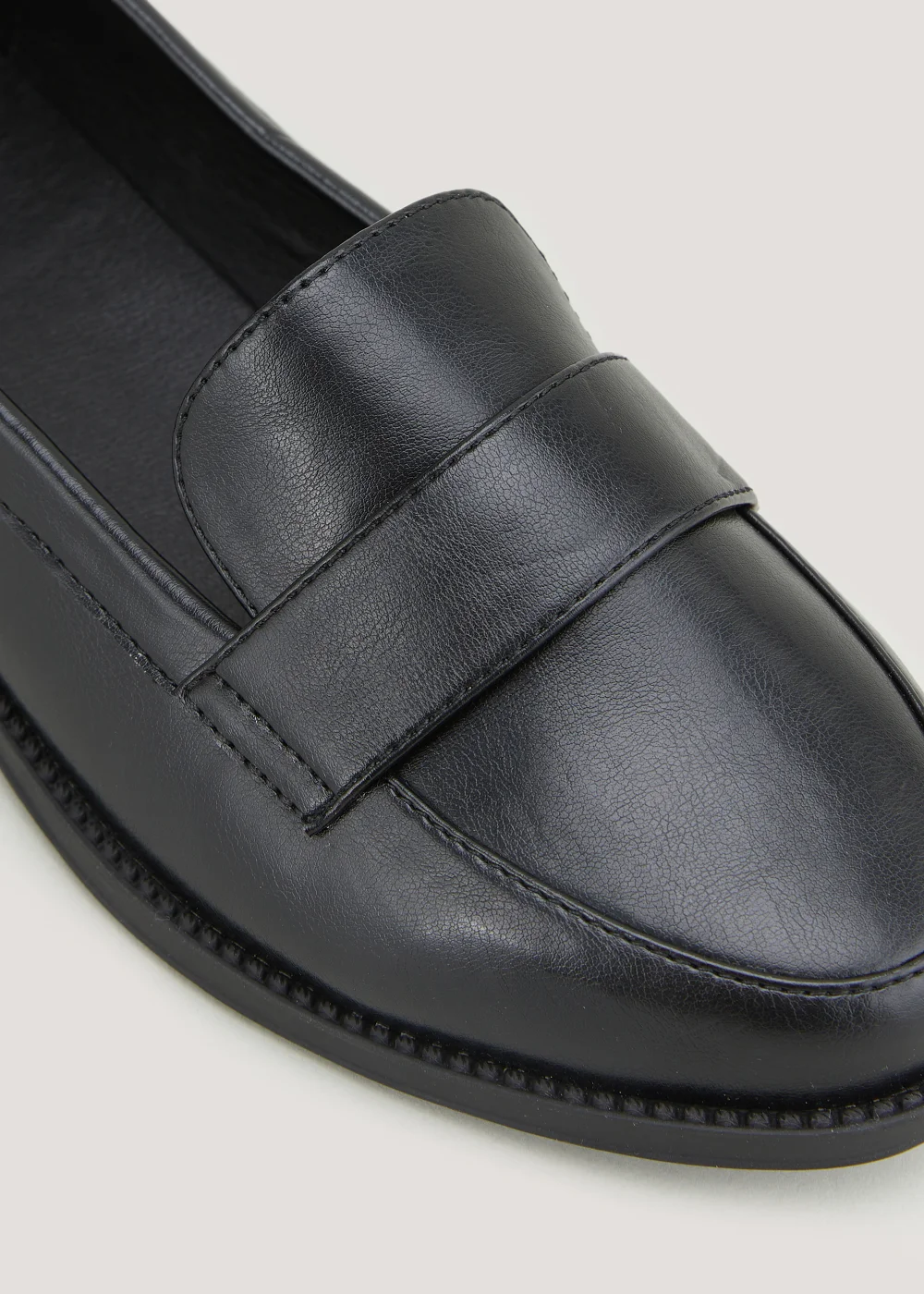 Black Wide Fit Loafers - Size 3 Image 2