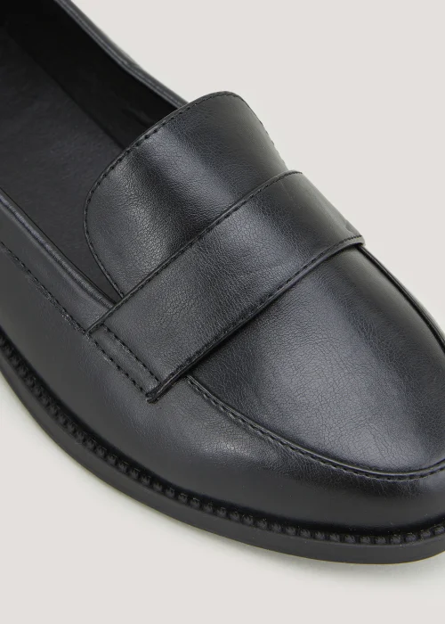 Black Wide Fit Loafers - Size 3 Image 2