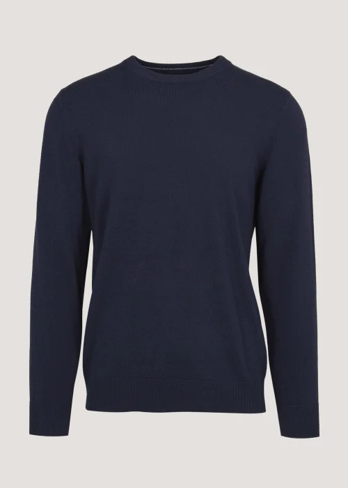 Navy Soft Touch Crew Neck Jumper - Small Image 5