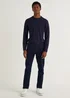 Navy Soft Touch Crew Neck Jumper - Small Image 3