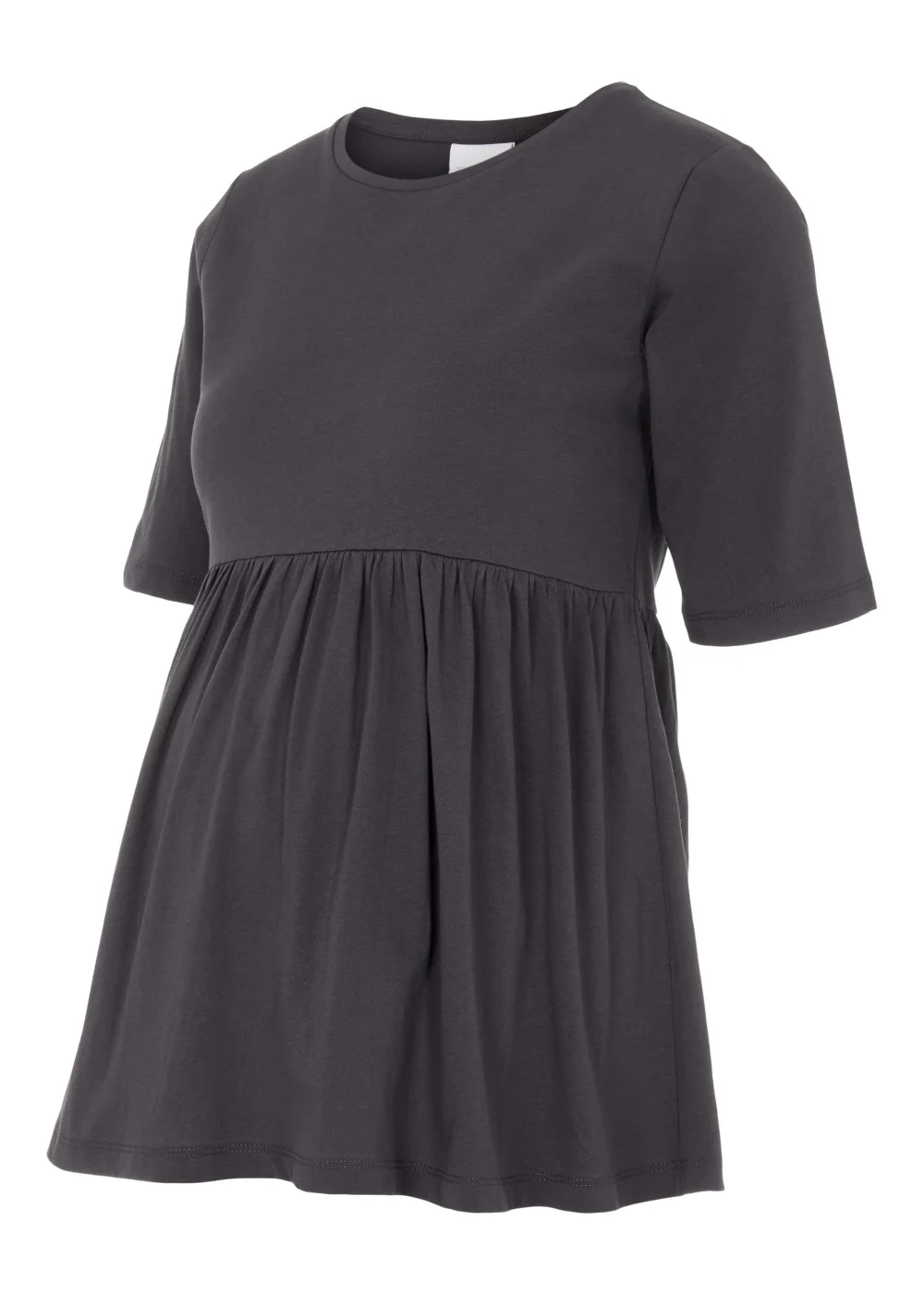 Mamalcious Maternity Cilie Grey Gathered T-Shirt - S - UK 8 Image 1