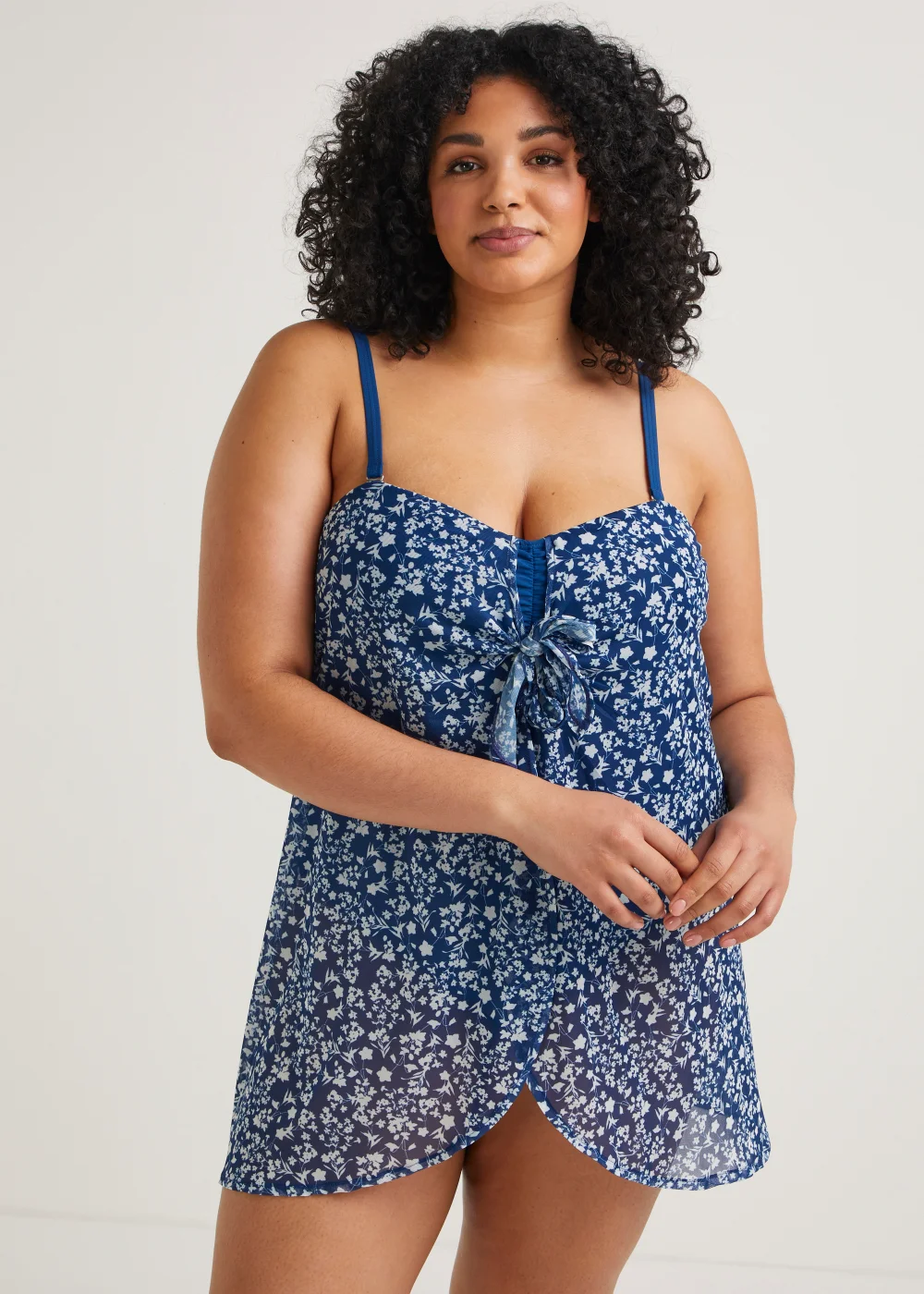 Papaya Curve Navy Tie Front Swim Dress - 22 Image 1