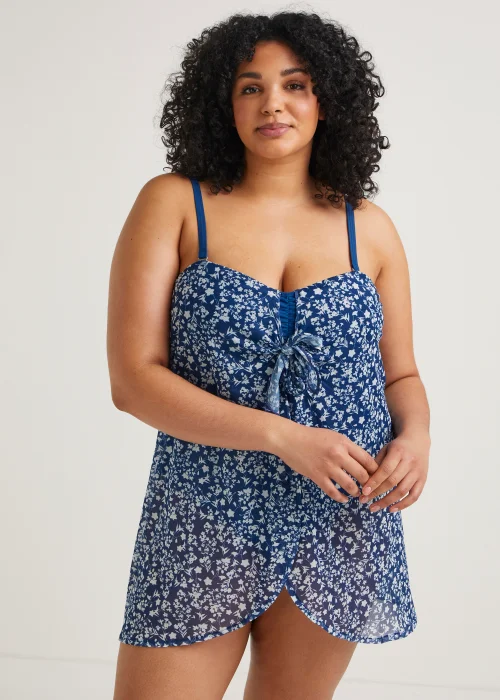 Papaya Curve Navy Tie Front Swim Dress - 22 Image 1