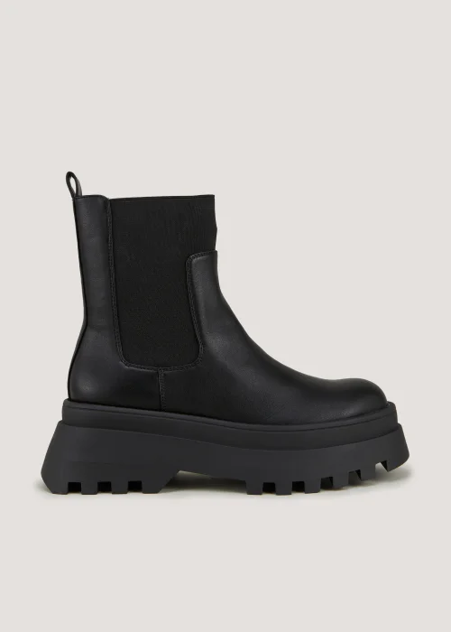 Black Platform Chelsea Boots - Size 3 Image 1