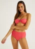 Coral Crinkle Ring Bandeau Bikini Top - Size 6 Image 3