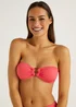 Coral Crinkle Ring Bandeau Bikini Top - Size 6 Image 1