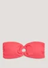 Coral Crinkle Ring Bandeau Bikini Top - Size 6 Image 4