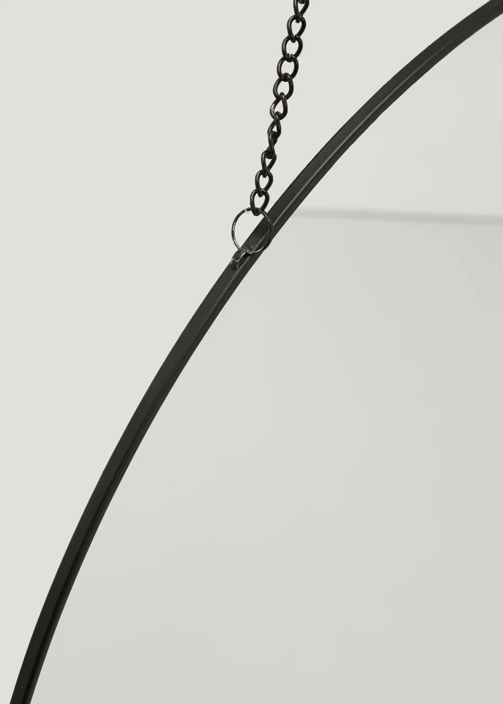 Black Round Mirror with Chain (40cm) Image 2