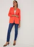 Et Vous Orange Ruched Sleeve Blazer - 8 Image 5