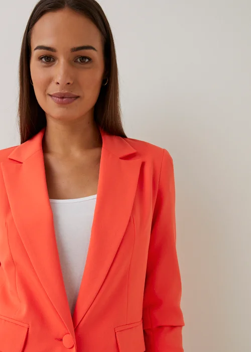 Et Vous Orange Ruched Sleeve Blazer - 8 Image 3