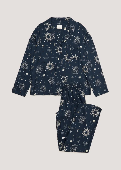 Navy Cosmic Button Up Pyjama Set - Size 8 Image 4