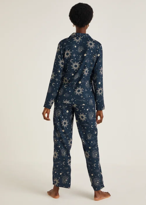 Navy Cosmic Button Up Pyjama Set - Size 8 Image 2