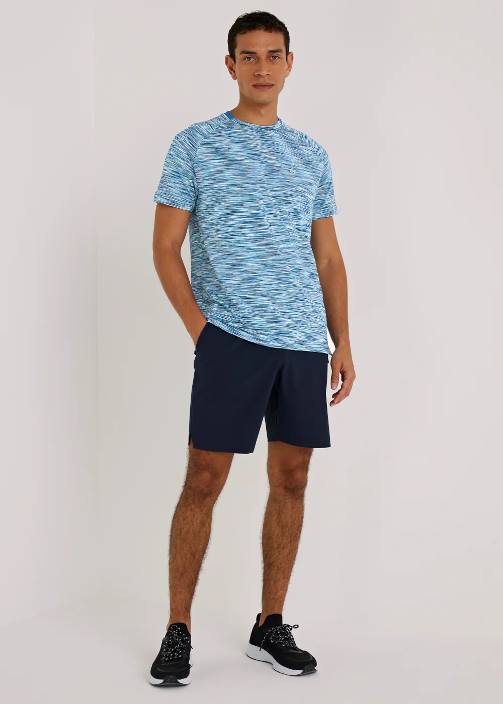 Souluxe Cobalt Blue Space Dye Sports T-Shirt - Small Image 2