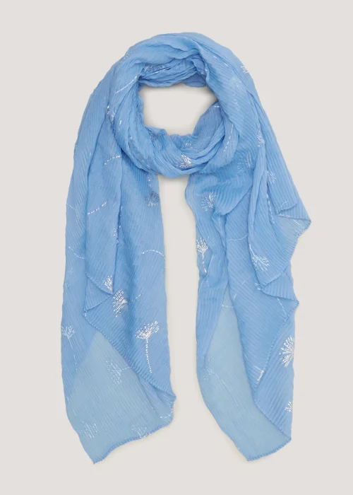 Blue Dandelion Crinkle Scarf - One Size Image 1
