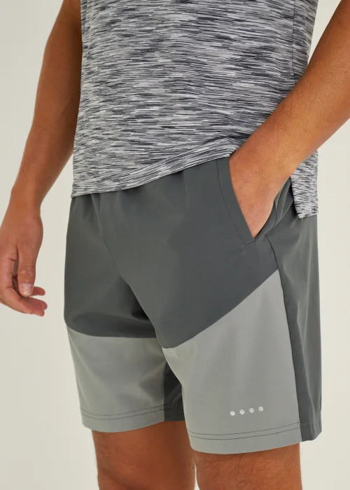 Souluxe Grey Panel Woven Sports Shorts - S Image 2