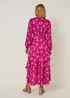 Be Beau Pink Star Print Tiered Midaxi Dress - Size 6 Image 5