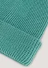 Green Ribbed Beanie Hat - One Size Image 2