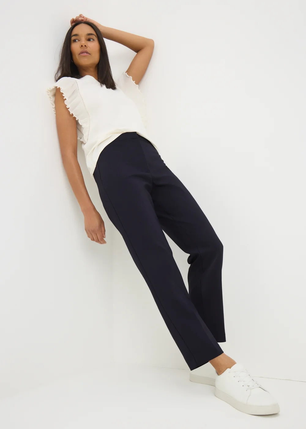 Et Vous Navy Capri Trousers - 8 Image 1