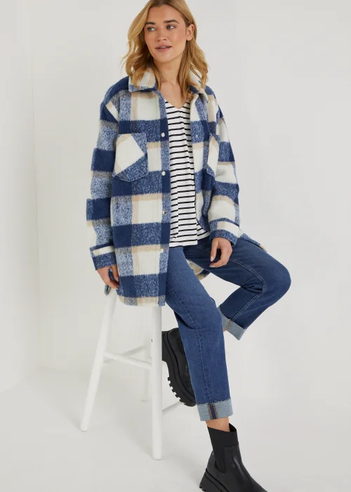 Blue Check Shacket - 8 Image 3