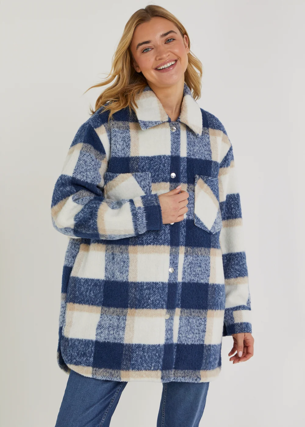 Blue Check Shacket - 8 Image 1