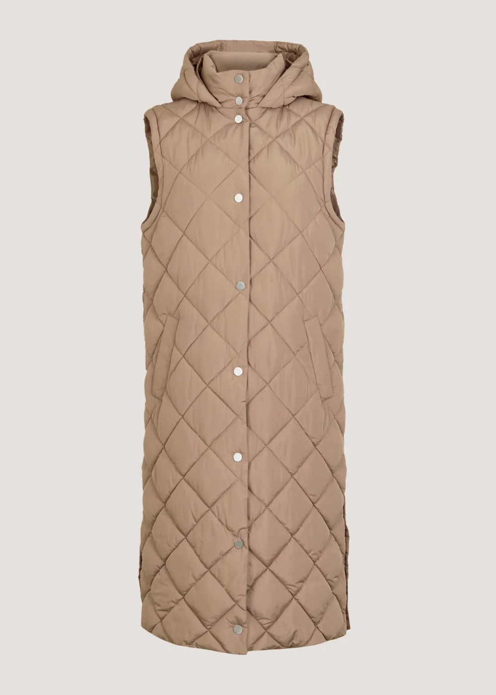 Stone Long Quilted Gilet - 8 Image 5