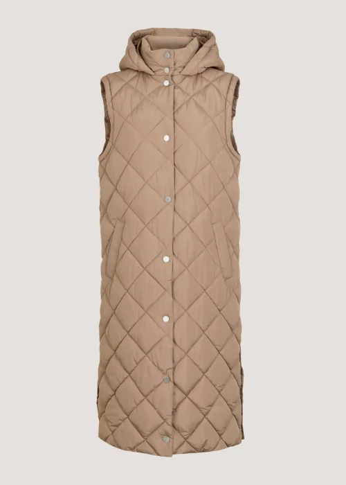 Stone Long Quilted Gilet - 8 Image 5