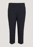 Navy Bengaline Cropped Trousers - Size 8 Image 4