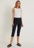 Navy Bengaline Cropped Trousers - Size 8 Image 1