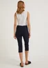 Navy Bengaline Cropped Trousers - Size 8 Image 3
