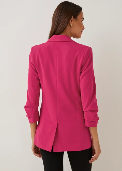 Et Vous Pink Ruched Sleeve Blazer - 8 Image 3