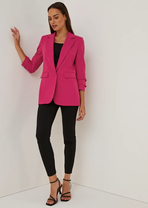 Et Vous Pink Ruched Sleeve Blazer - 8 Image 5