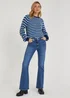 Mid Wash Skinny Flared Jeans - Size 8 Image 1