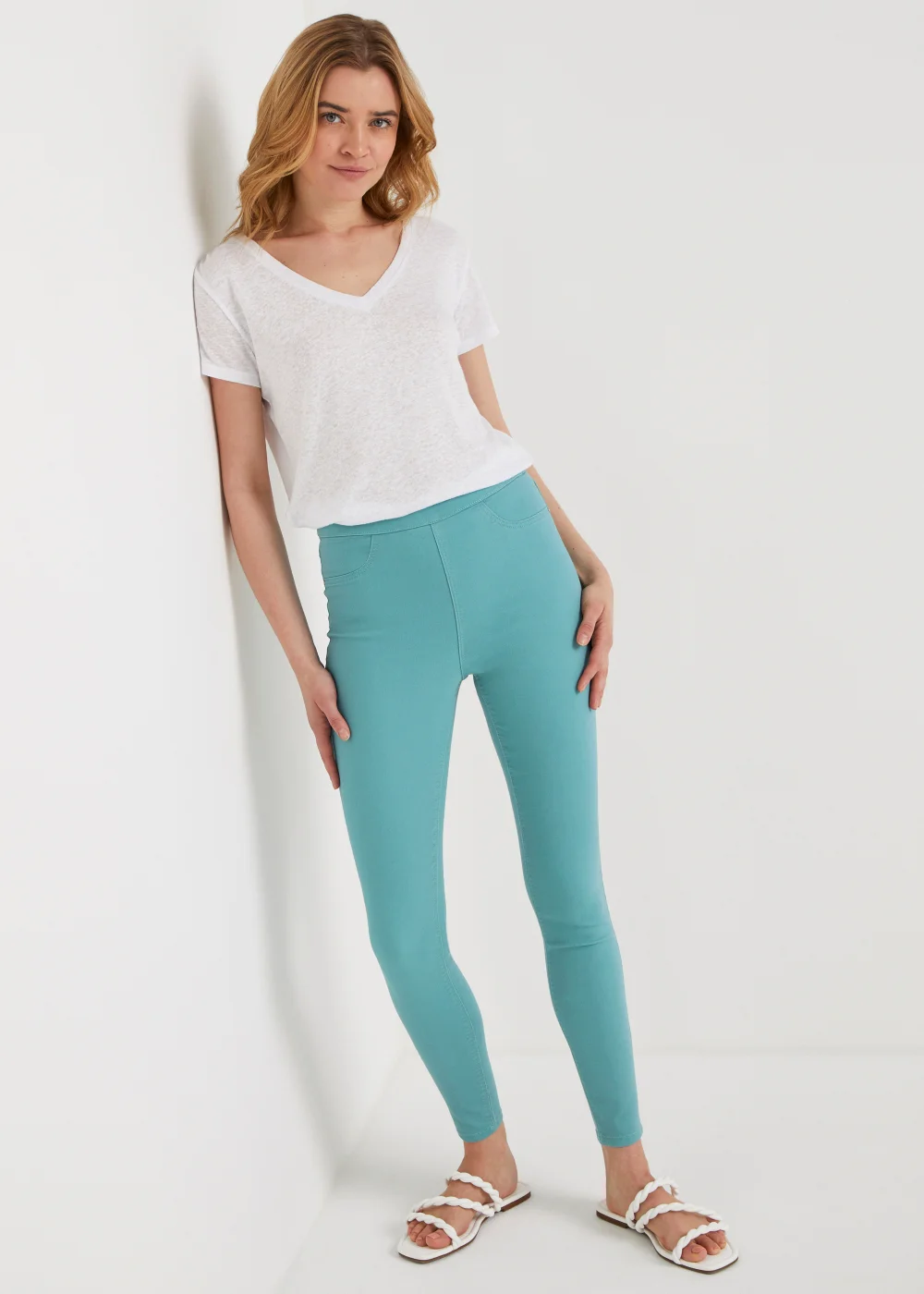 Rosie Green Pull On Jeggings (Long Length) - 8/L33 Image 4