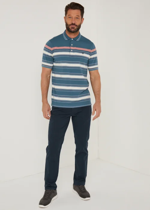 Lincoln Blue Stripe Oxford Polo Shirt - S Image 4