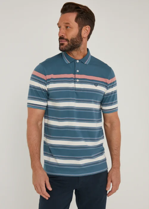 Lincoln Blue Stripe Oxford Polo Shirt - S Image 1