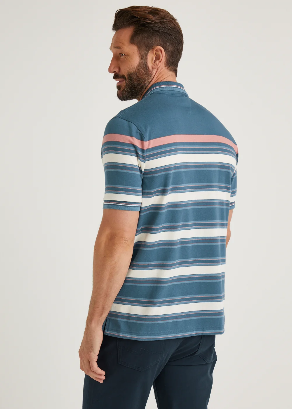 Lincoln Blue Stripe Oxford Polo Shirt - S Image 2