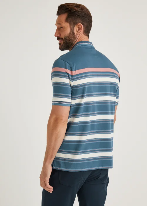 Lincoln Blue Stripe Oxford Polo Shirt - S Image 2