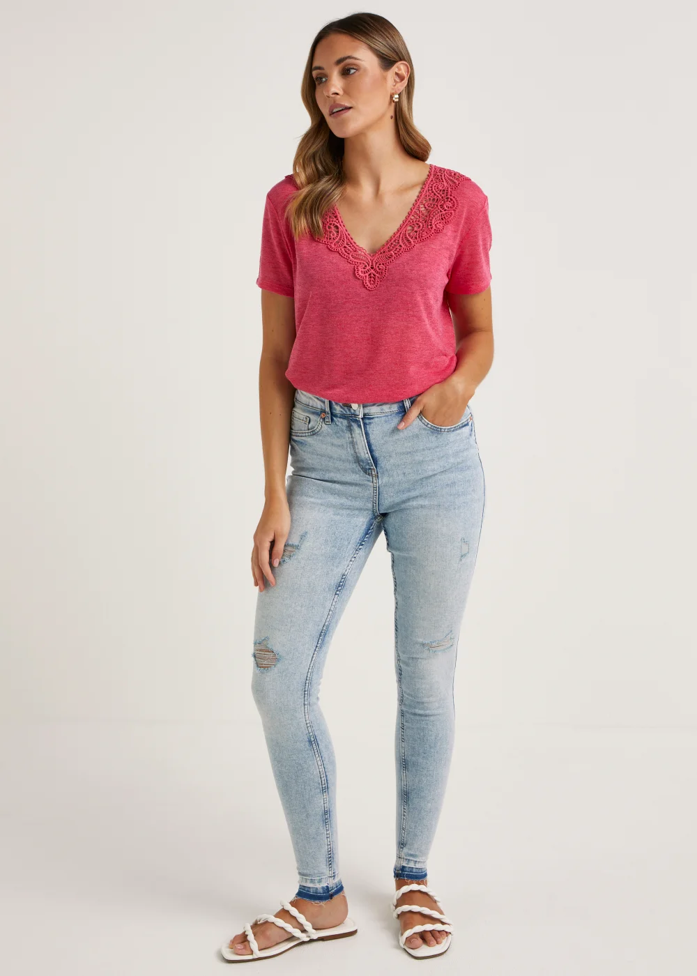 April Vintage Wash Ripped Jeans - Size 08 33 leg Image 1