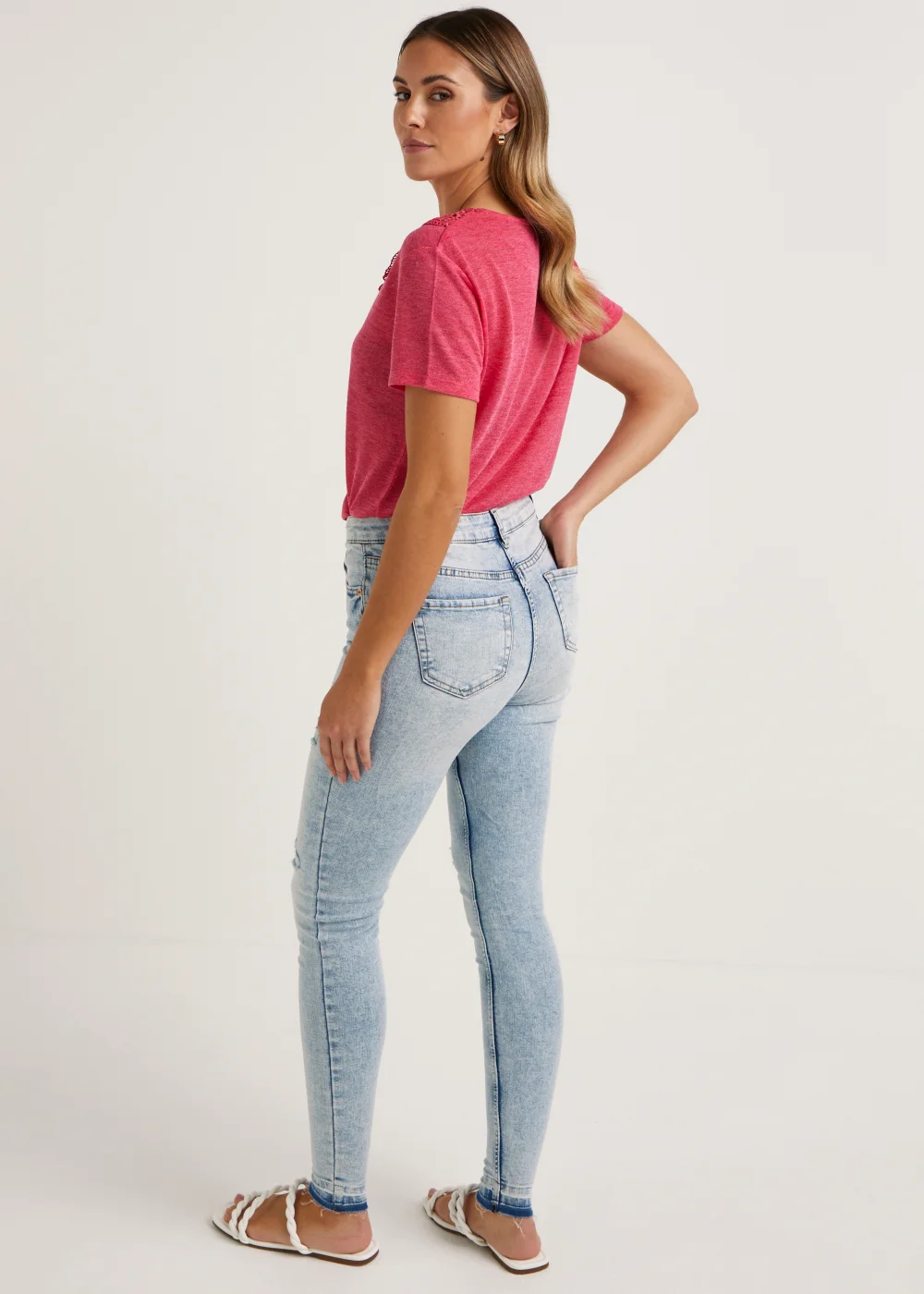 April Vintage Wash Ripped Jeans - Size 08 33 leg Image 2