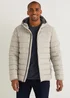 Taupe Hooded Packable Puffer Jacket - S Image 1