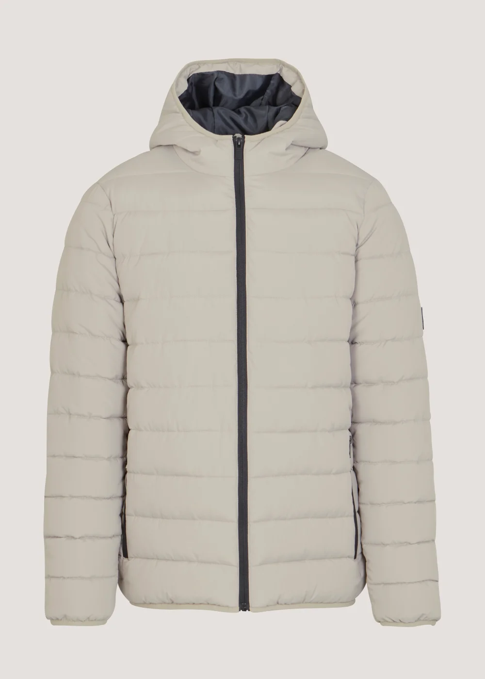 Taupe Hooded Packable Puffer Jacket - S Image 3