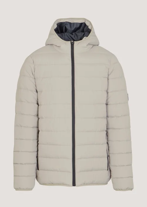 Taupe Hooded Packable Puffer Jacket - S Image 3