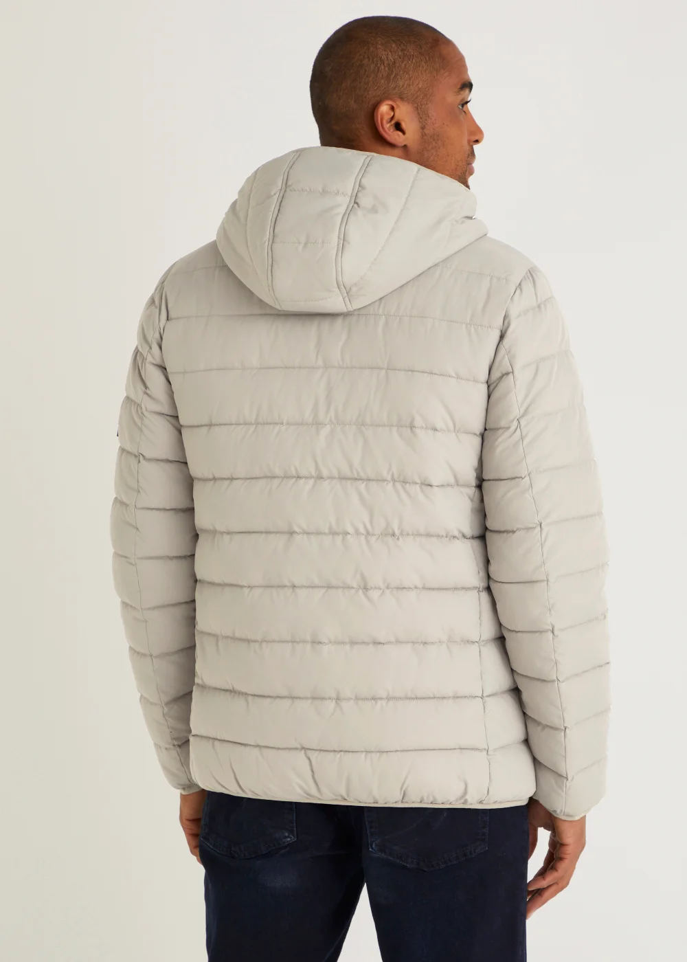 Taupe Hooded Packable Puffer Jacket - S Image 5