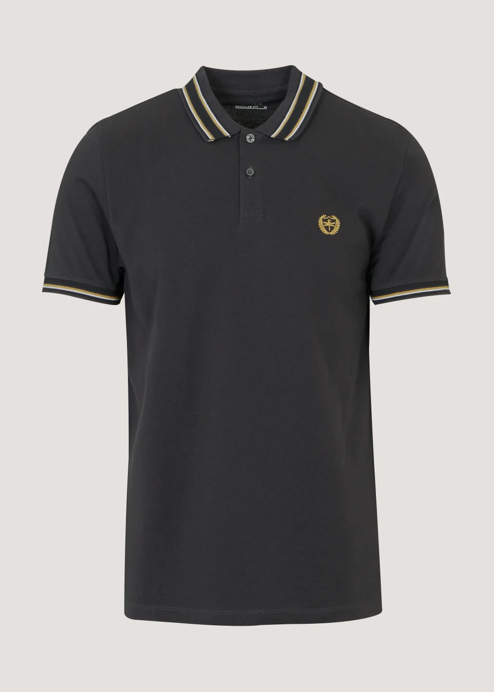 Black Tipped Polo Shirt - S Image 4