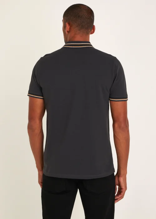 Black Tipped Polo Shirt - S Image 3