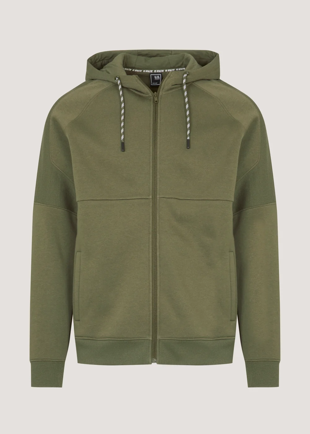 US Athletic Khaki Military Zip Up Hoodie - XS Image 3